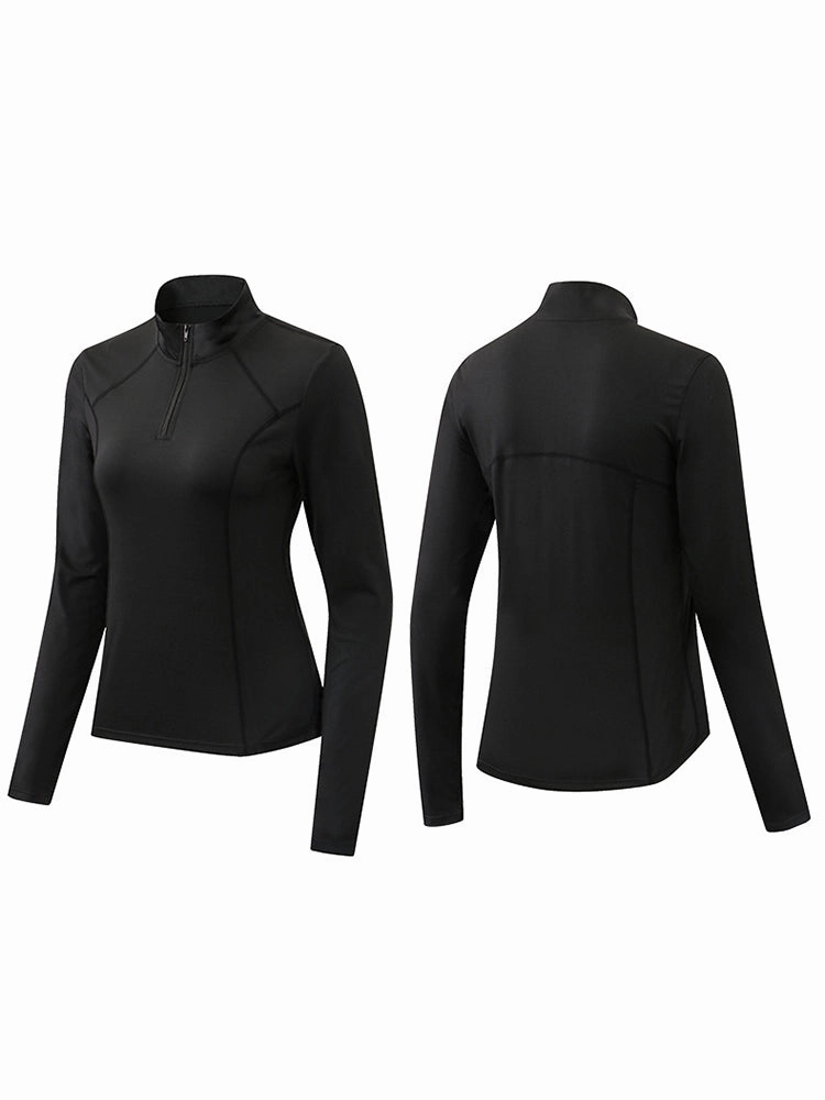 Solid Color Yoga Long Sleeve Workout Top