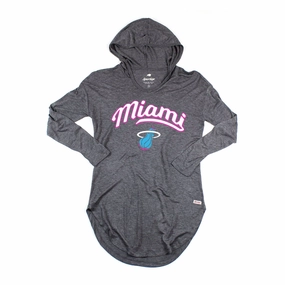 Sportiqe Miami HEAT Vice Nights Ladies Long Sleeve Sofia Hoodie Tee