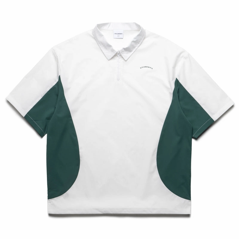 Students Golf Linwood S/S Poplin Zip Polo - White