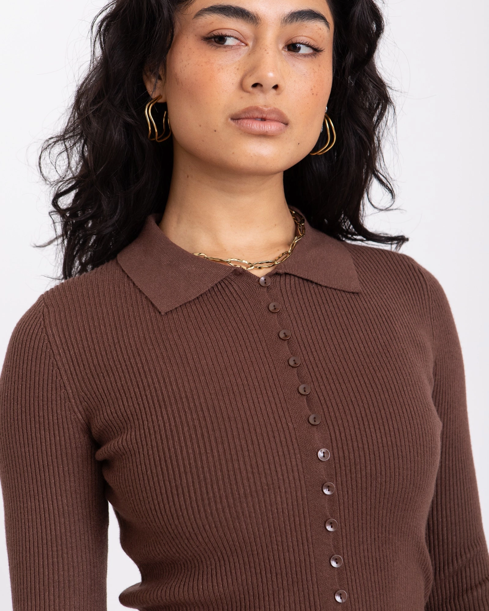 TILTIL Sisi Polo Knit Brown - NO