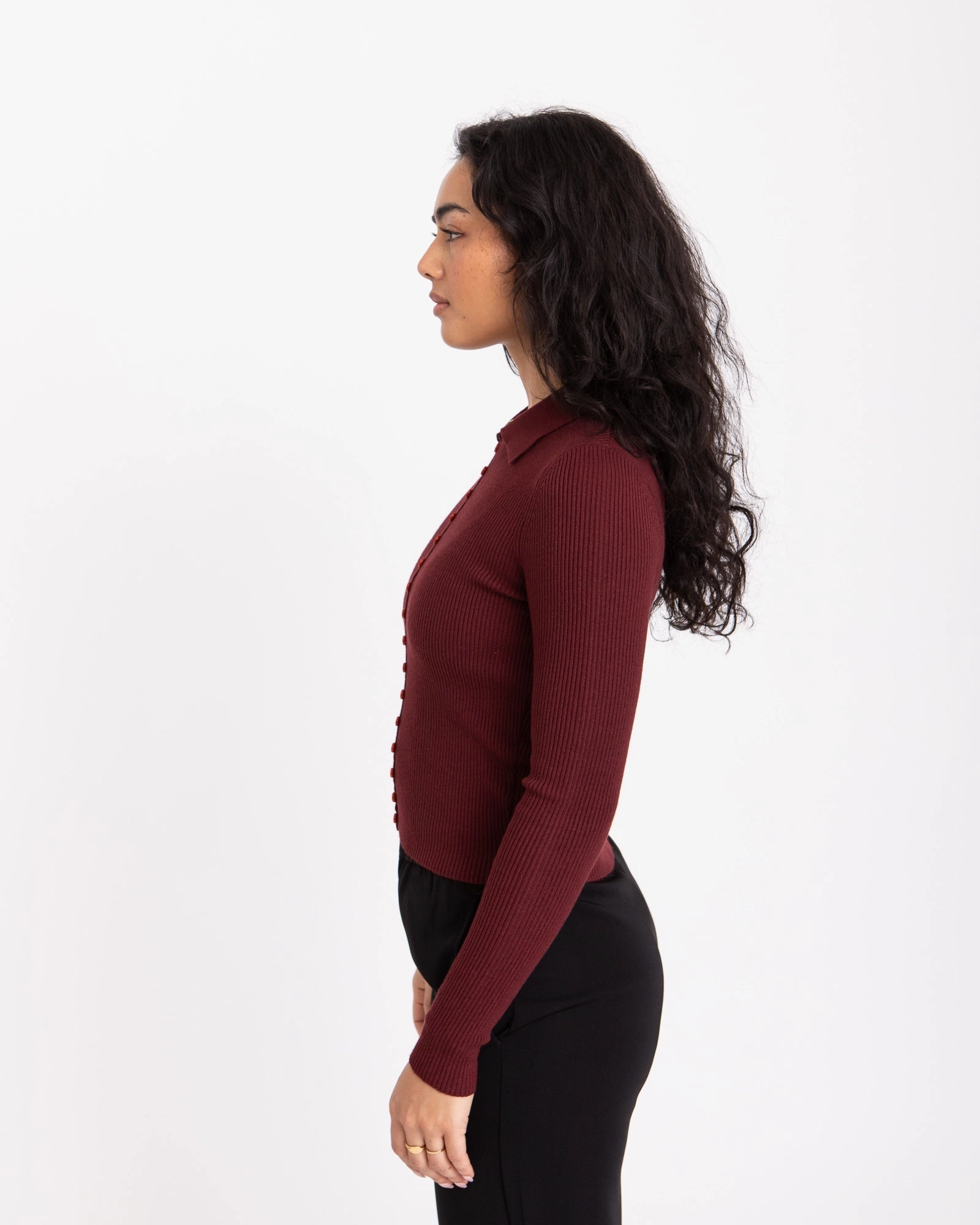 TILTIL Sisi Polo Knit Burgundy - NO