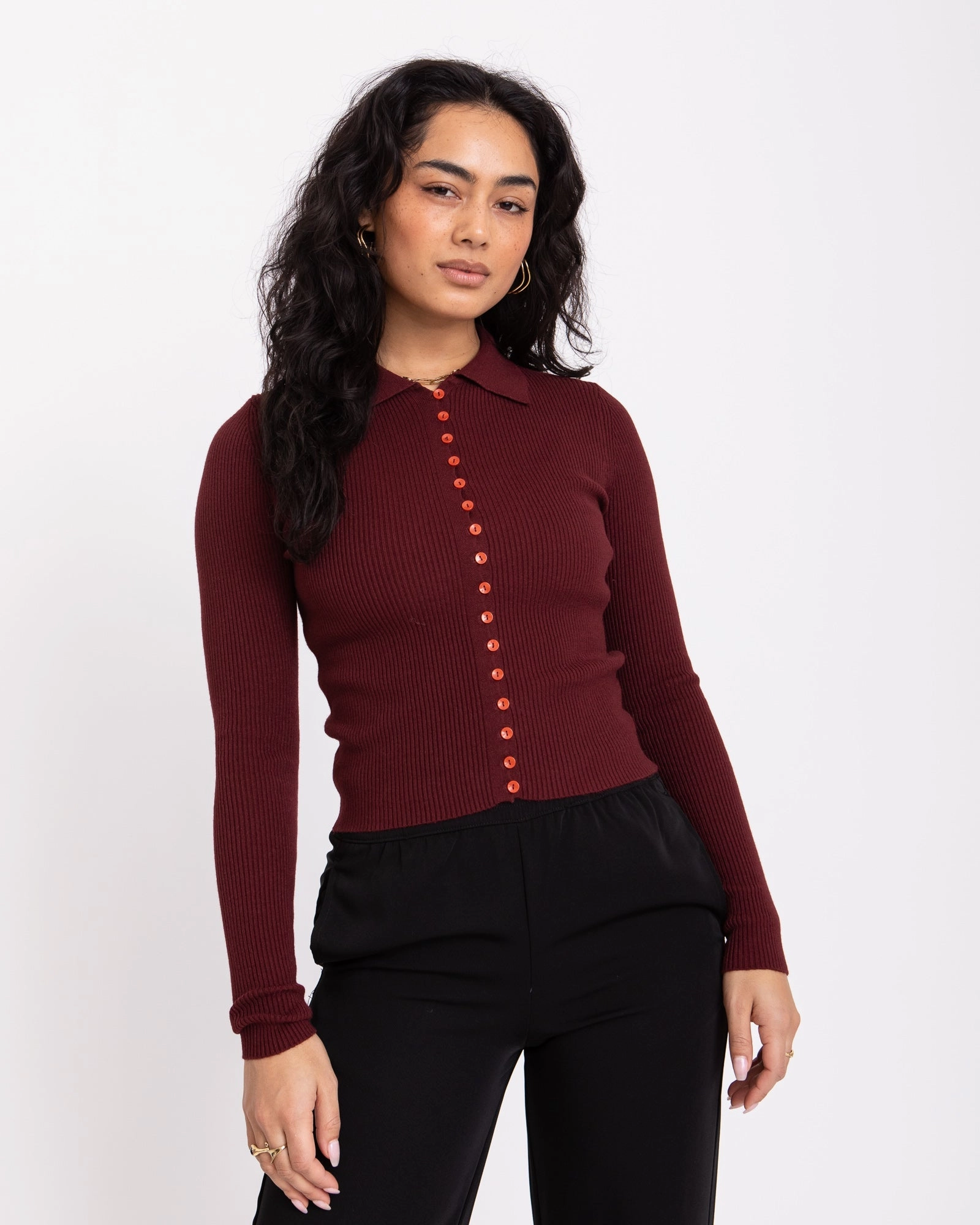 TILTIL Sisi Polo Knit Burgundy - NO