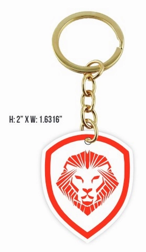 Valuetainment Lion Shield Keychain 2 x 2