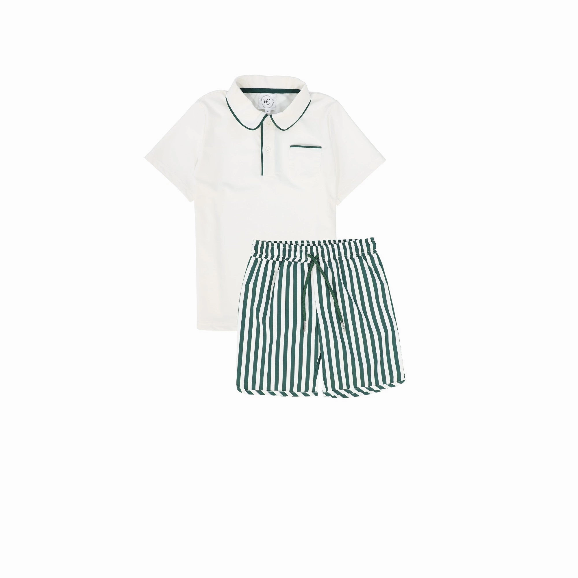 WATER CLUB GREEN POLO SWIM SET