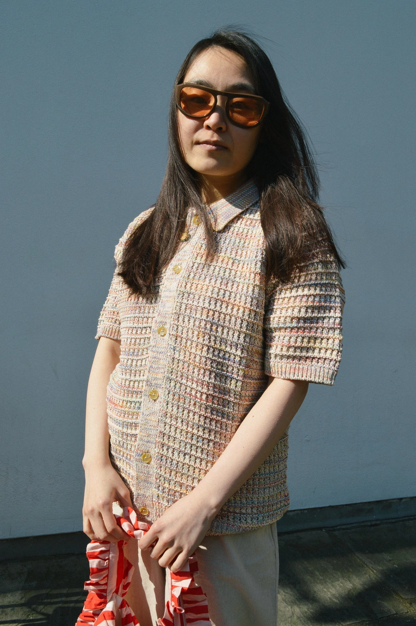 Wax Tellaro Rainbow Twist Knit Polo Shirt