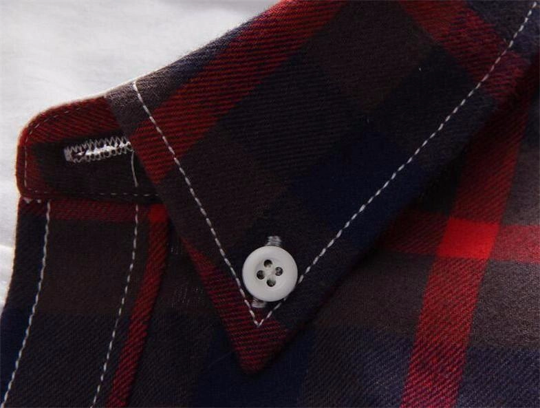 West Louis™ Plaid Turn-down Collar Shirt