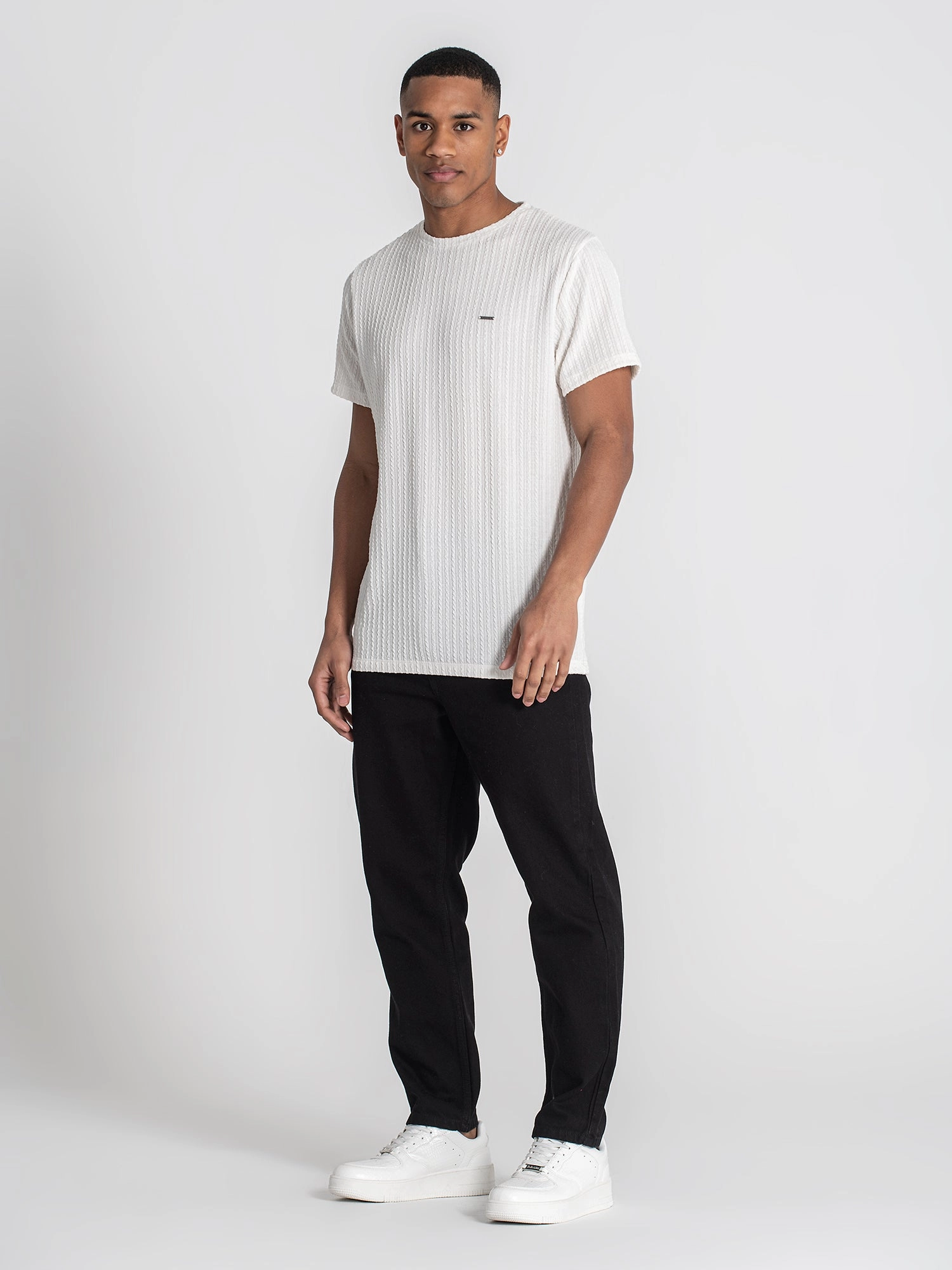 White Braid Tee