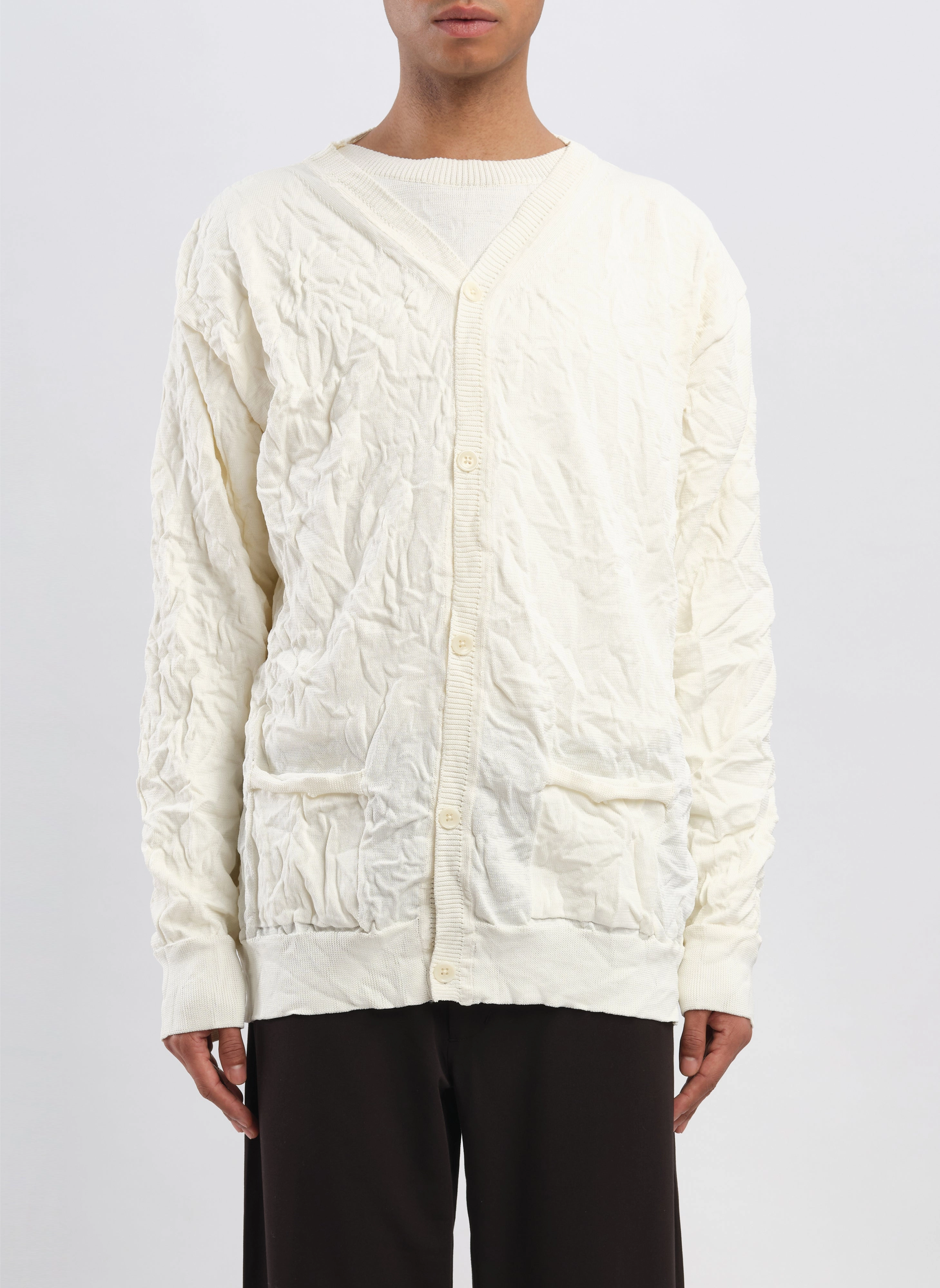 Wrinkle Polyester Dry Knit Cardigan