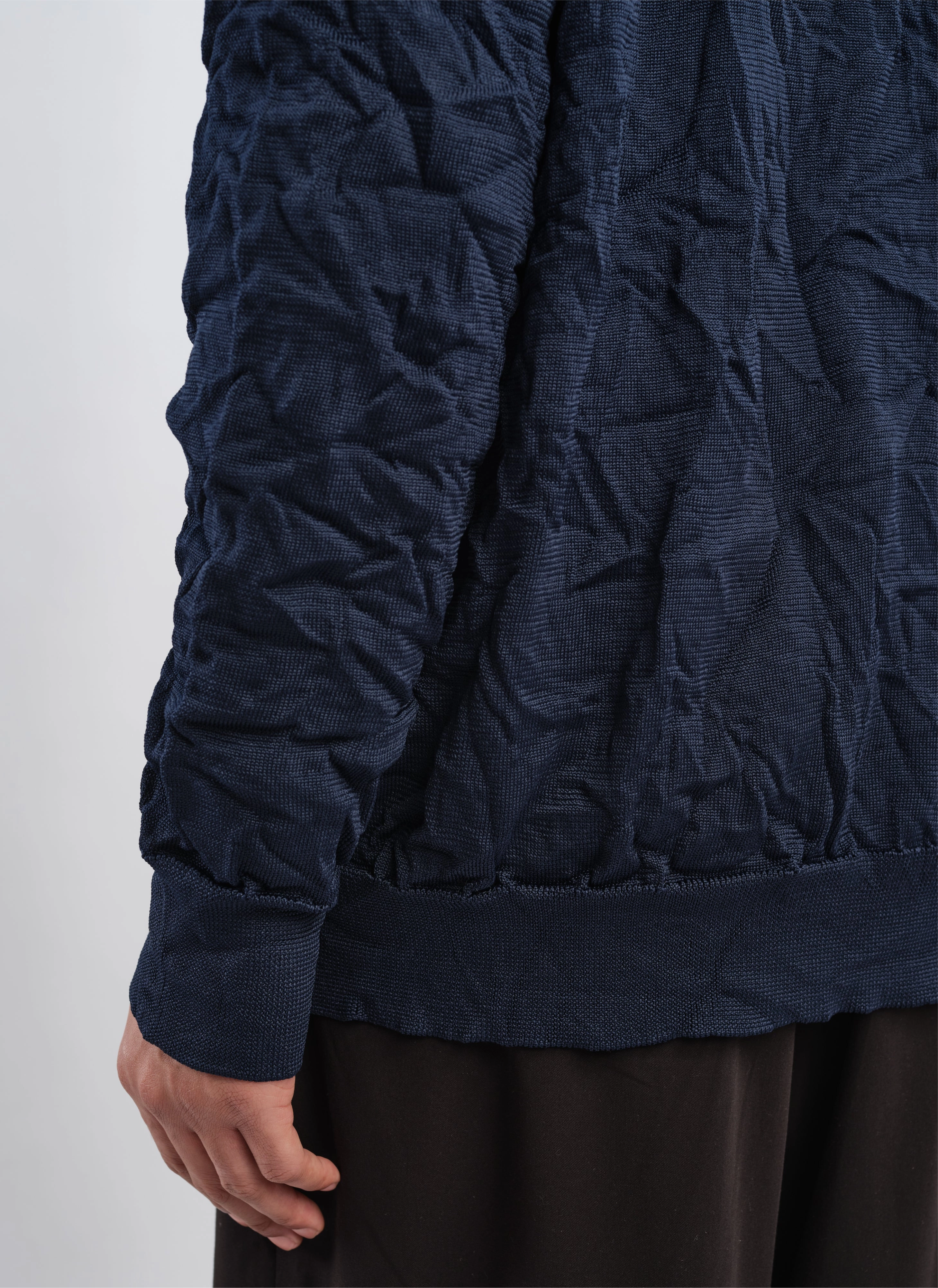 Wrinkle Polyester Dry Knit Cardigan