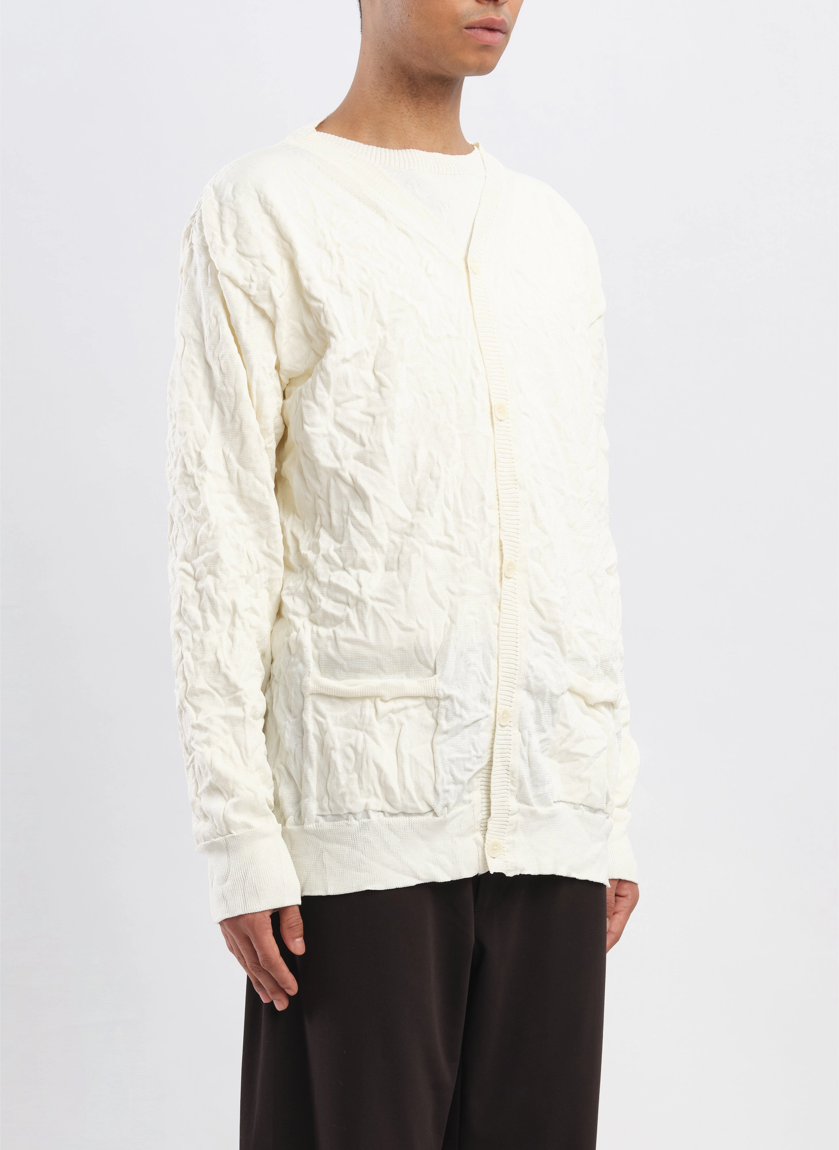 Wrinkle Polyester Dry Knit Cardigan